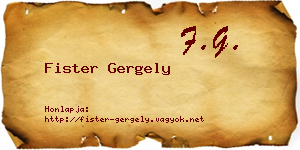 Fister Gergely névjegykártya