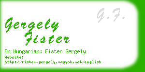 gergely fister business card